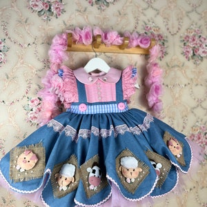 Baby Farm Dress, Cow Birthday Outfit, farm animals, dresses for girls, birthday dress, girls dress for parties, elegant dresses, Farm Party
