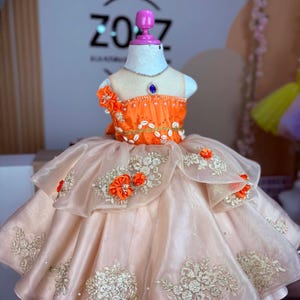 strapless open back dress Pink Princess Dress Costume For Toddler Girls