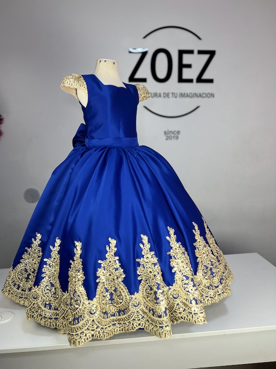 dark blue dress with gold accents Navy Blue Long Prom Dress with Gold Sequins