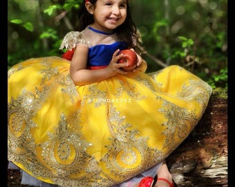 Snow white inspired dress, dresses for girls, birthday dress, girls dress for parties, elegant dresses, girls dress, clothing for girl