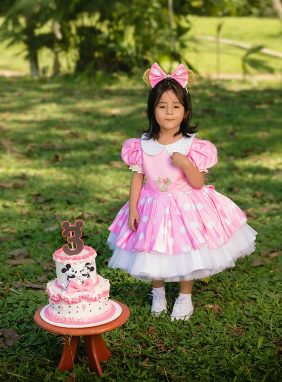 slim fit dress slacks Pink Minnie costume. Baby girl dress. Minnie birthday dress. Sparkle and  pearl minnie dress. For special occasion. Handmade! – Kids Dressy main image 1