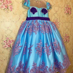 Mermaid dress, Mermaid costume, mermaid dress, girl dress, Ariel inspired dress, Mermaid dress birthday, dresses for girls, girls dress
