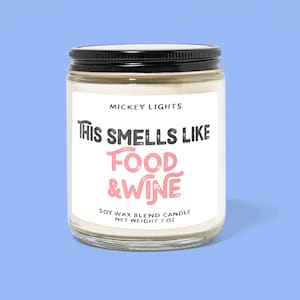 This Smells Like Food & Wine | Disney Candle |  Classic Disney Inspired | Disney Home Decor | Disney Gift