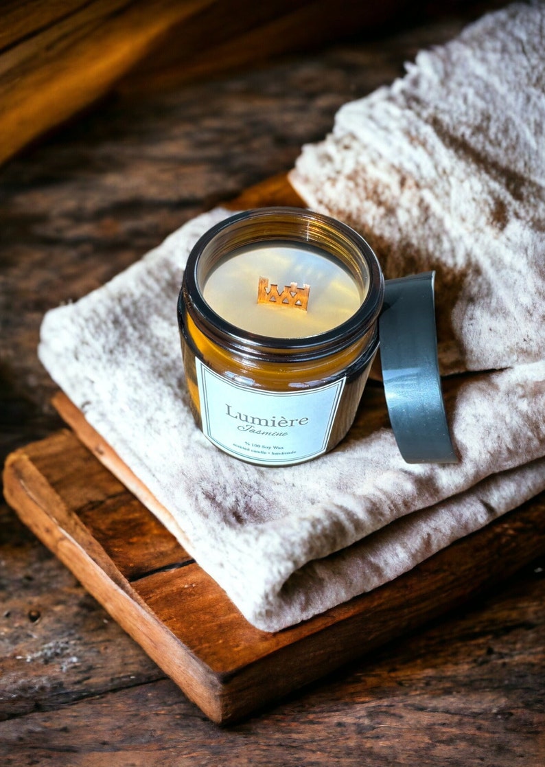 Wood Wick Candle, Set of 5 Candle, Glass Candle,home Decoration and