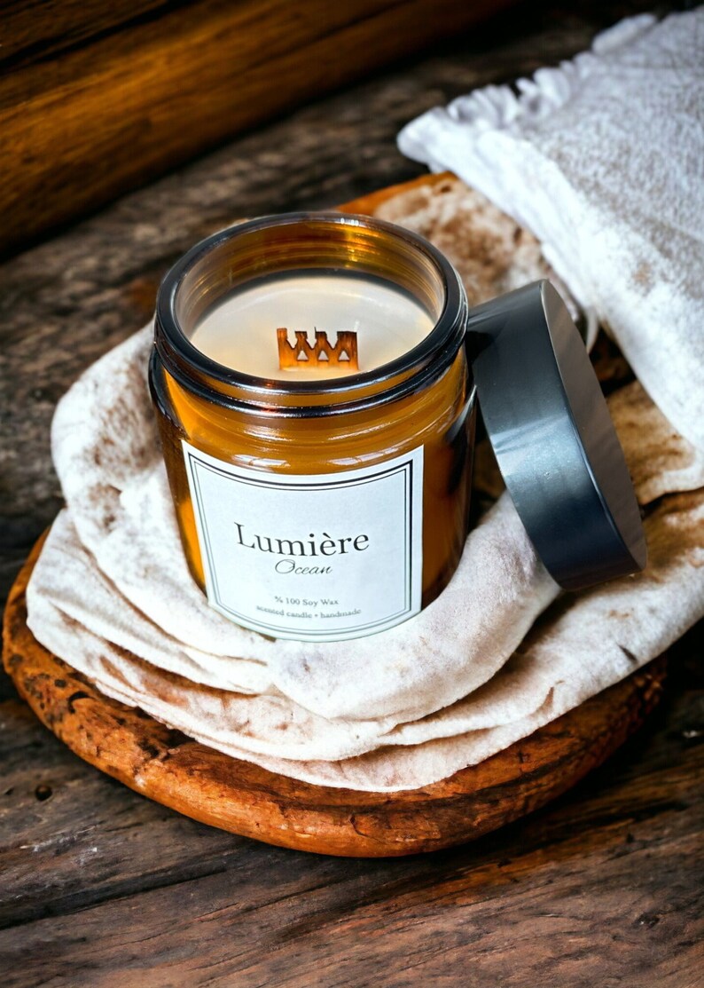 Wood Wick Candle, Set of 5 Candle, Glass Candle,home Decoration and