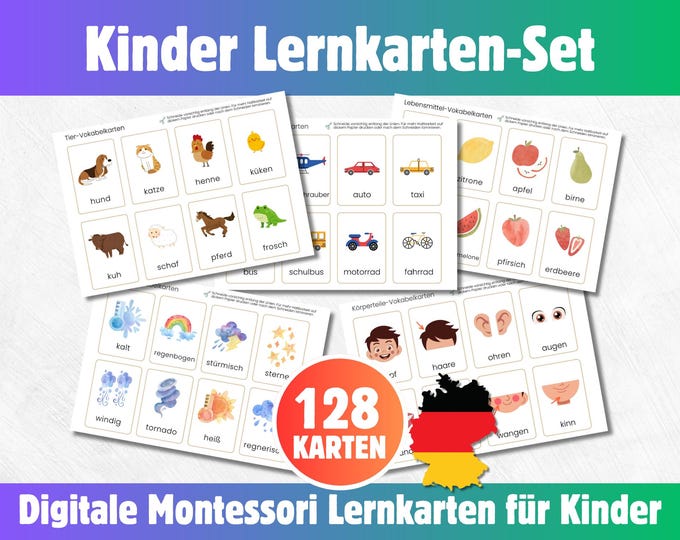 32 Lernkarten Körper Bildkarten Kinder zum Ausdrucken Kindergarten