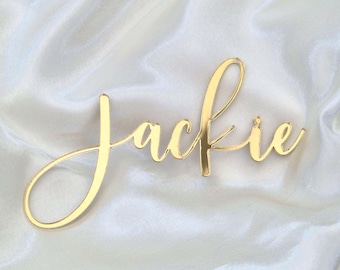 Acrylic Personalised Cake Charm Topper Name Number Topper Place Setting Age Decoration Custom Mirror Tags Decor Birthday Wedding Place Cards