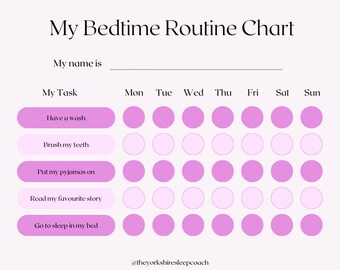 Bedtime Routine Reward Chart - Etsy