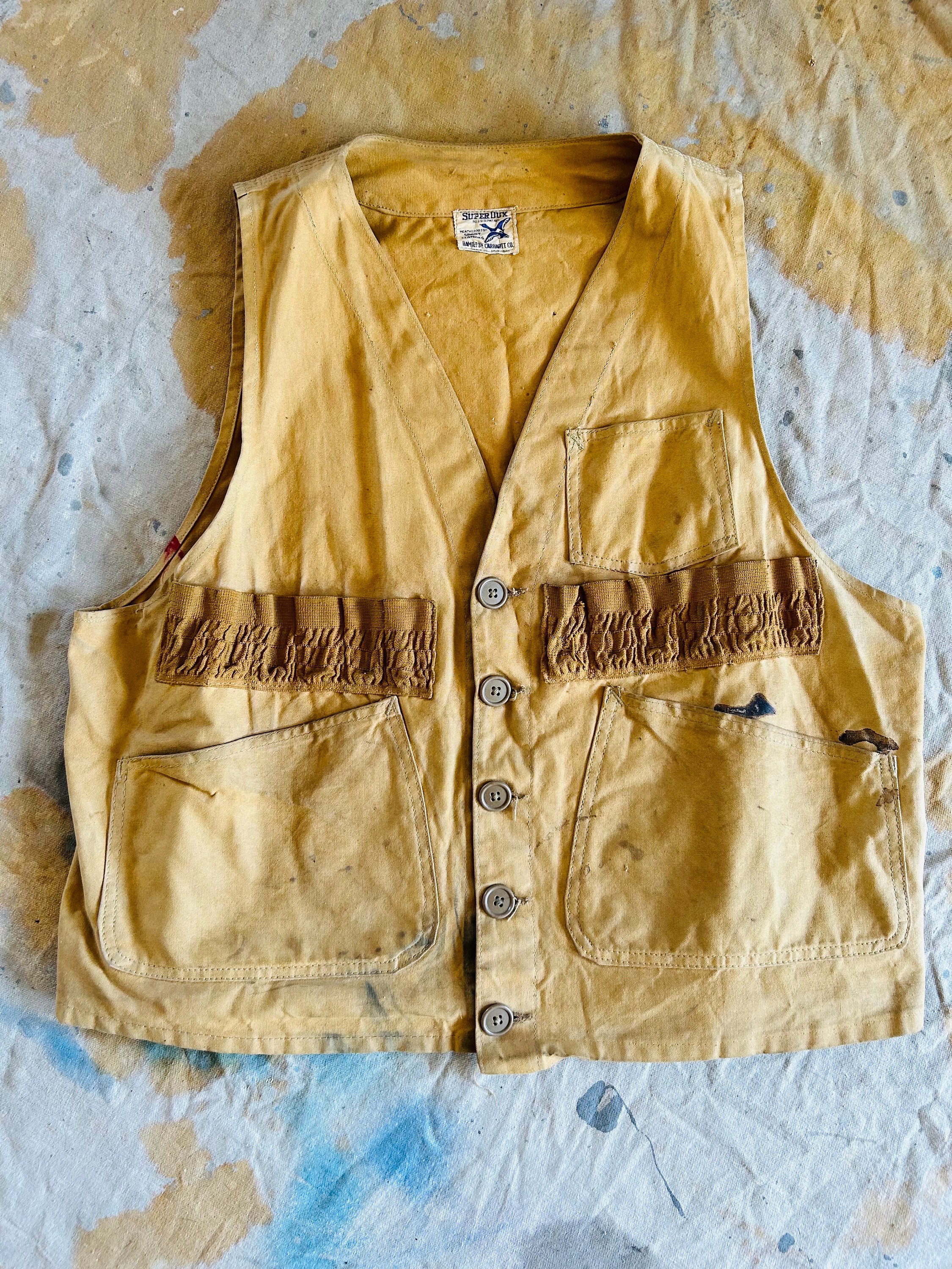 Vintage 1950s Super Dux by Hamilton Carhartt Canvas Hunting Vest