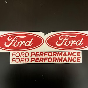 2pcs Ford Performance and FORD logo emblem decals stickers for car windows bumpers laptops emblem logo vinyl blue