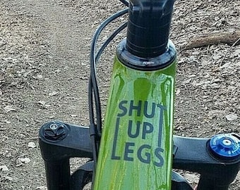 2 Stück SHUT UP LEGS Aufkleber für dein Fahrrad Fahrrad Rahmen Helm rot weiß schwarz gold