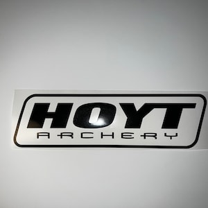 2 pezzi adesivi per caccia con arco Hoyt decalcomanie in vinile con logo per laptop, auto, camion, suv, rimorchio, adesivo per paraurti