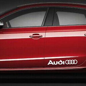 Two Audi rings decals stickers for door sill windows thresholds car vinyl graphics s line a4 a6