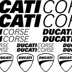 Juego de pegatinas y calcomanías para DUCATI CORSE, kit de pegatinas para carenado de Monster Panigale, emblema con logotipo para casco de motocicleta, tanque de combustible, protector de cárter de motocicleta en rojo