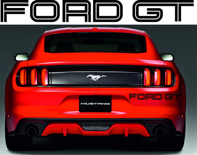 Two Ford GT Logo Emblem Decals Stickers for Sport Racing MUSTANG SHELBY ...