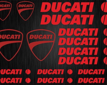 Ducati motorcycle bike decals stickers set vinyl red WHITE black logo fuel tank DUCATI CORSE Monster  fairing Helmet fuel tanks motorcycle