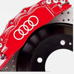 8pcs AUDI rings style Brake Caliper Decal Hi temp Sticker Vinyl emblem new PREMIUM hq racing oem tt a4 a6 a3