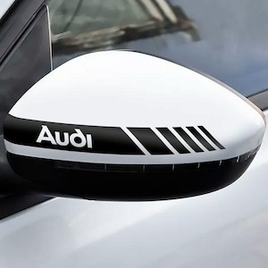 Two Audi rings decals stickers for mirror door sill windows thresholds car vinyl graphics s line a4 a6