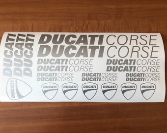 DUCATI CORSE decals stickers large set logo emblem for bike Helmet fuel tanks motorcycle belly pan red