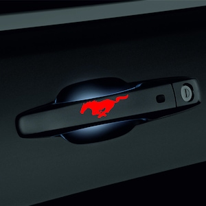 4pcs Ford mustang decals stickers for door handles or side mirrors windows bumper doors vinyl