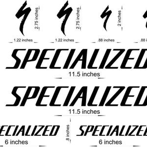 specialized stickers decals vinyl frame bicycle mtb road bike black white red matte gold silver