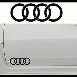 Audi Rings Decals: Car Vinyl Graphics for Door Sill, Windows - Set of 2