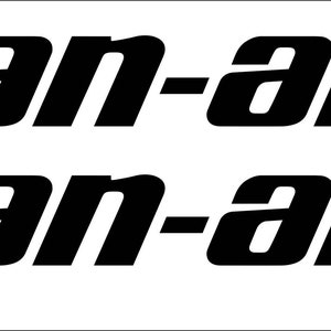 Two Can-am decals stickers for motorcycles ATV fender fuel tanks white yellow black