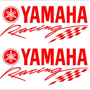 Two Yamaha racing logo decals stickers for motorcycle fairing fuel tank car window bumper laptop and more