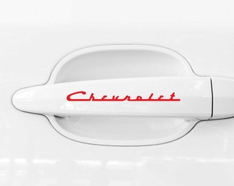 Chevrolet classic stickers decals for door handles 4pcs vinyl decals red black silverado truck camaro aveo epica