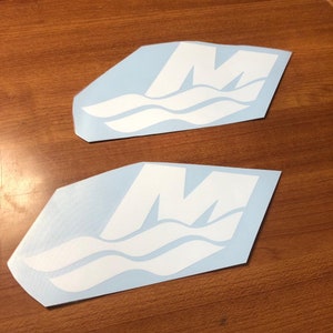 4pcs MERCURY Logo emblem Outboard Boat Motor engine DECALS stickers M