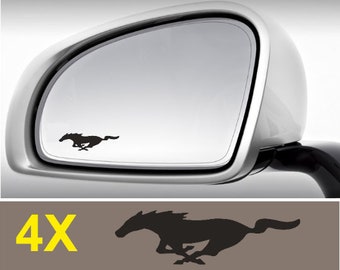 4pcs Ford mustang decals stickers for side wing mirrors windows bumper doors vinyl