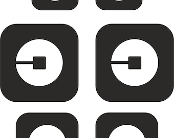 6 Stück Uber Taxi-Logo-Aufkleber aus Vinyl für Auto-Stoßstangenfenstertüren.