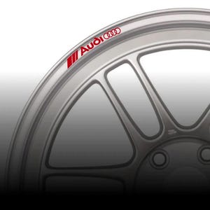 8pcs AUDI rings Wheel Sticker Vinyl emblem new PREMIUM hq racing oem tt a4 a6 a3  Decals