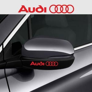 Two Audi rings decals stickers for mirror door sill windows thresholds car vinyl graphics s line a4 a6