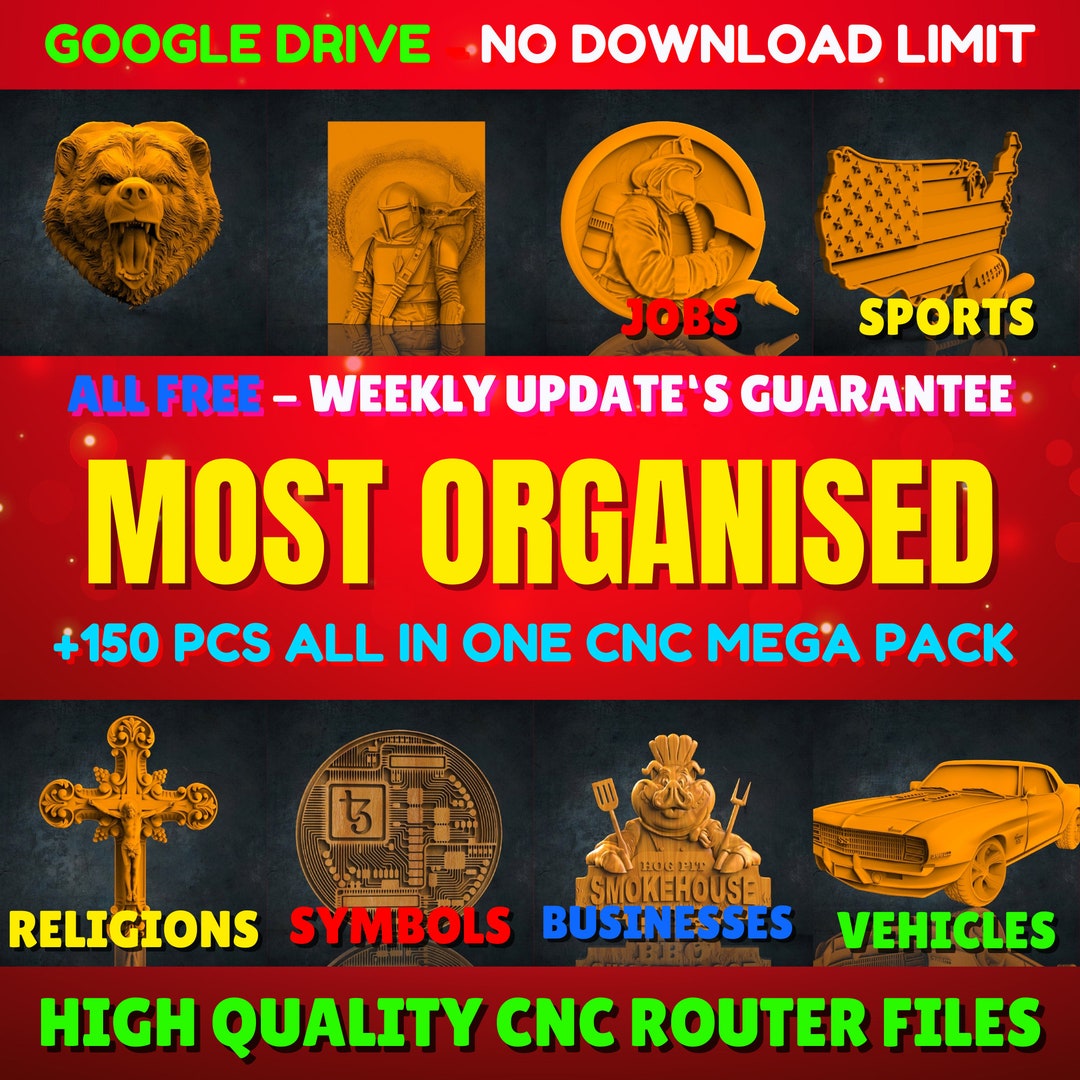 Relief Files for Cnc Router Mega Bundle, +150 Pcs Wall Decor, Stl File ...