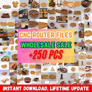 250+ CNC Router Cut File Bundle - Serving Plate, Cutting Board, Tray, Ashtray, Ready To Cut Dxf, Svg, Cdr Files