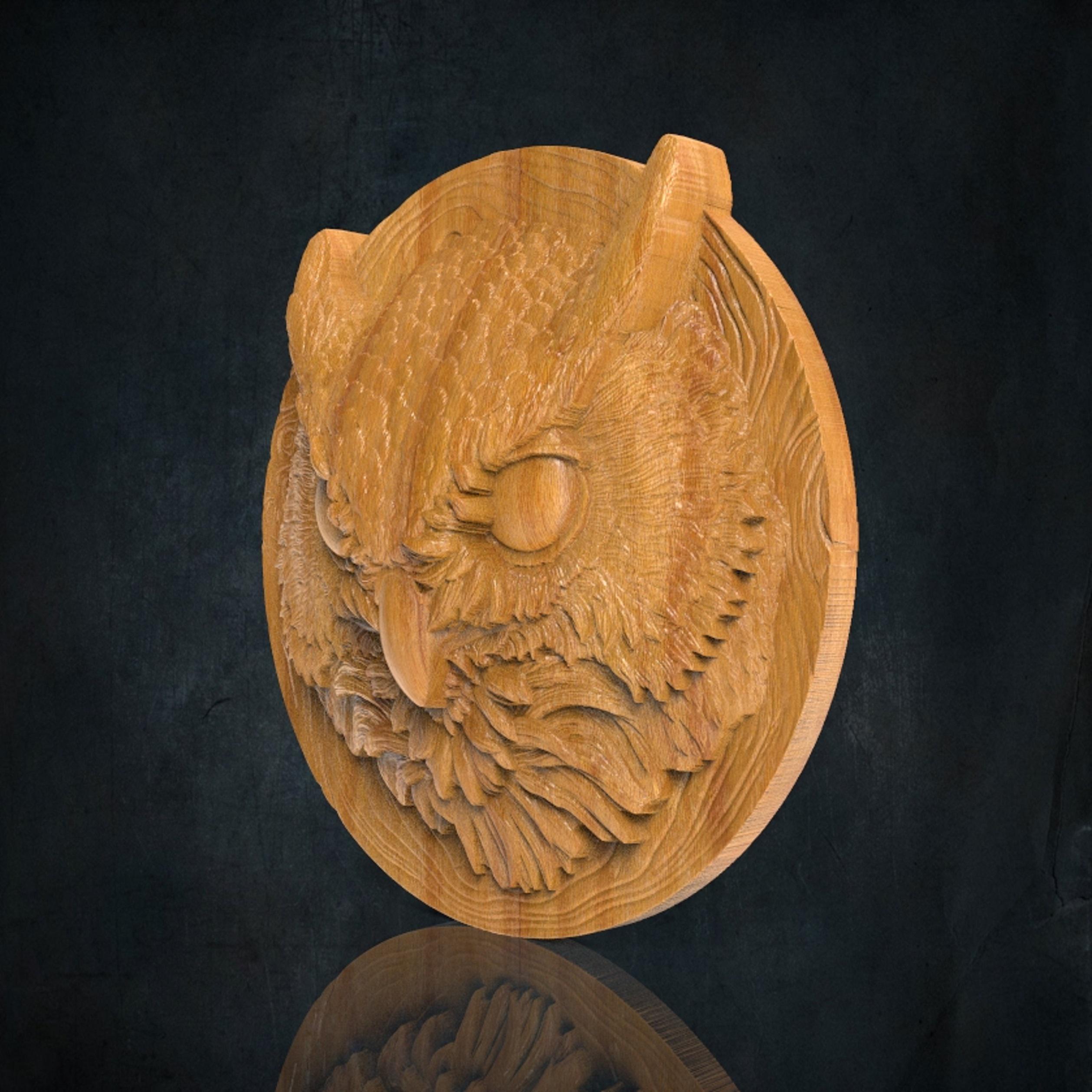 Owl Head 3D CNC Router Files, 3d Stl File, Vectric,aspire,easel, Cnc ...