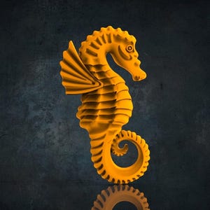 Sea Horse 3D CNC Router Files, 3d stl file, vectric,aspire,easel, cnc cut files, 2.5d files Alligator, Wave, Panel, Table, Decor