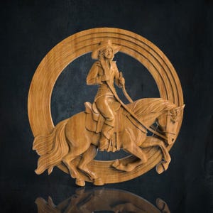 Cowboy Girl 3D STL Model for CNC Router, Artcam, Vetric, Engraver, Relief, Carving, Cut 3D,  Stl File For Cnc Router, Wall Decor