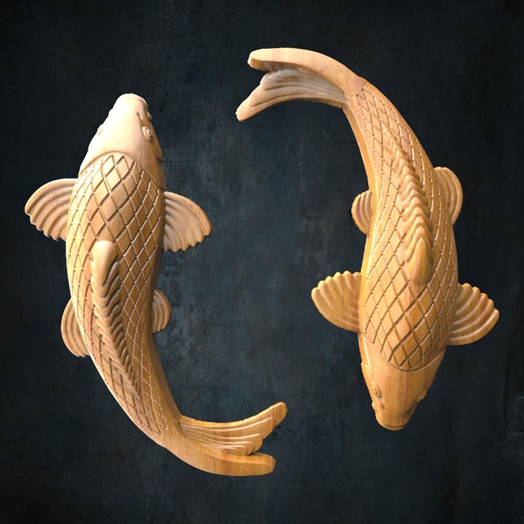 Carp Cnc STL Files for CNC Router, Fish Bas Relief Sculpture Artcam ...