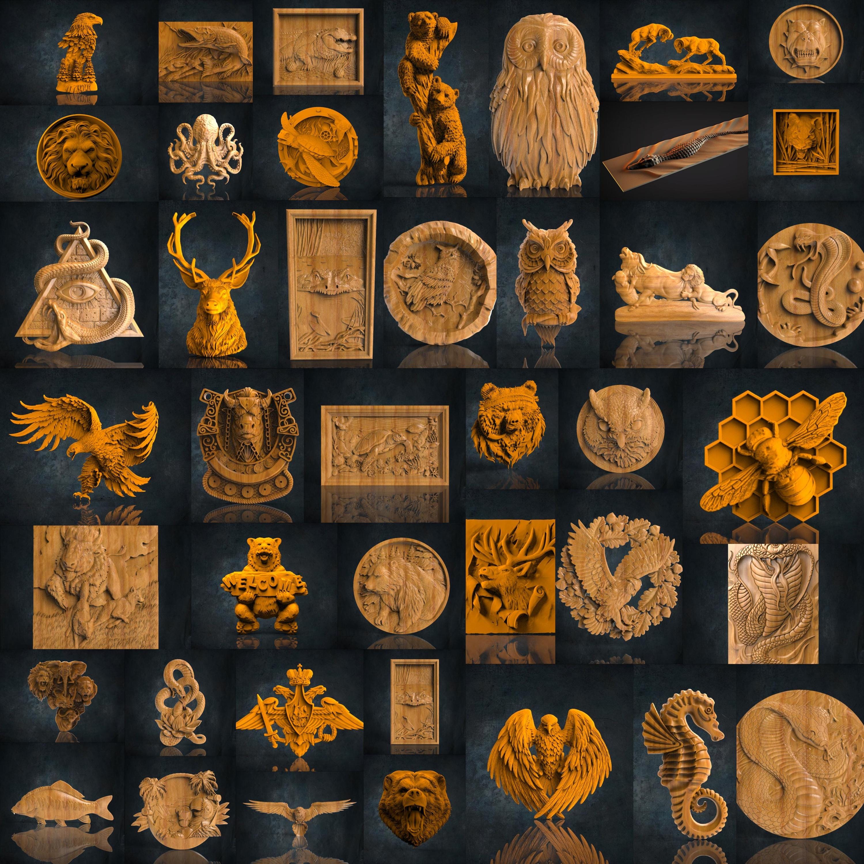 Animals & Fishes STL Relief Files Mega Bundle, +250 Pcs Wall Decor, Stl ...
