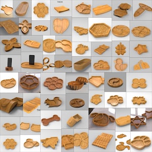 A versatile selection of over 250 scalable serving tray file designs, from modern minimalist to rustic styles, all in one CNC router bundle. Use the included lasercut AI files for thinner materials or engraving details, expanding your product offerings. This is the only CNC pack you will ever need for serving tray production, offering incredible value and professional quality assurance.