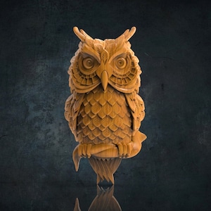 Owl 3D CNC Router Files, 3d stl file, vectric,aspire,easel, cnc cut files, 2.5d files Alligator, Wave, Panel, Table, Decor