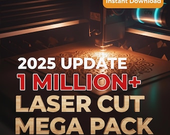 Pacote Ultimate de Corte a Laser, mais de 1.000.000 de arquivos de Designs 3D e 2D, Padrões de Corte a Laser, Arquivos de Corte CNC, CDR Svg Dxf Eps Png, Pacote de Corte