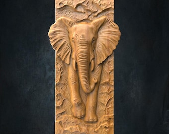 Elefant Cnc STL-Dateien für CNC-Fräser, Tiere Bas-Relief Skulptur Artcam, Vetric, Engraver, Carving, Cut 3D, Stl-Datei für Cnc-Fräser