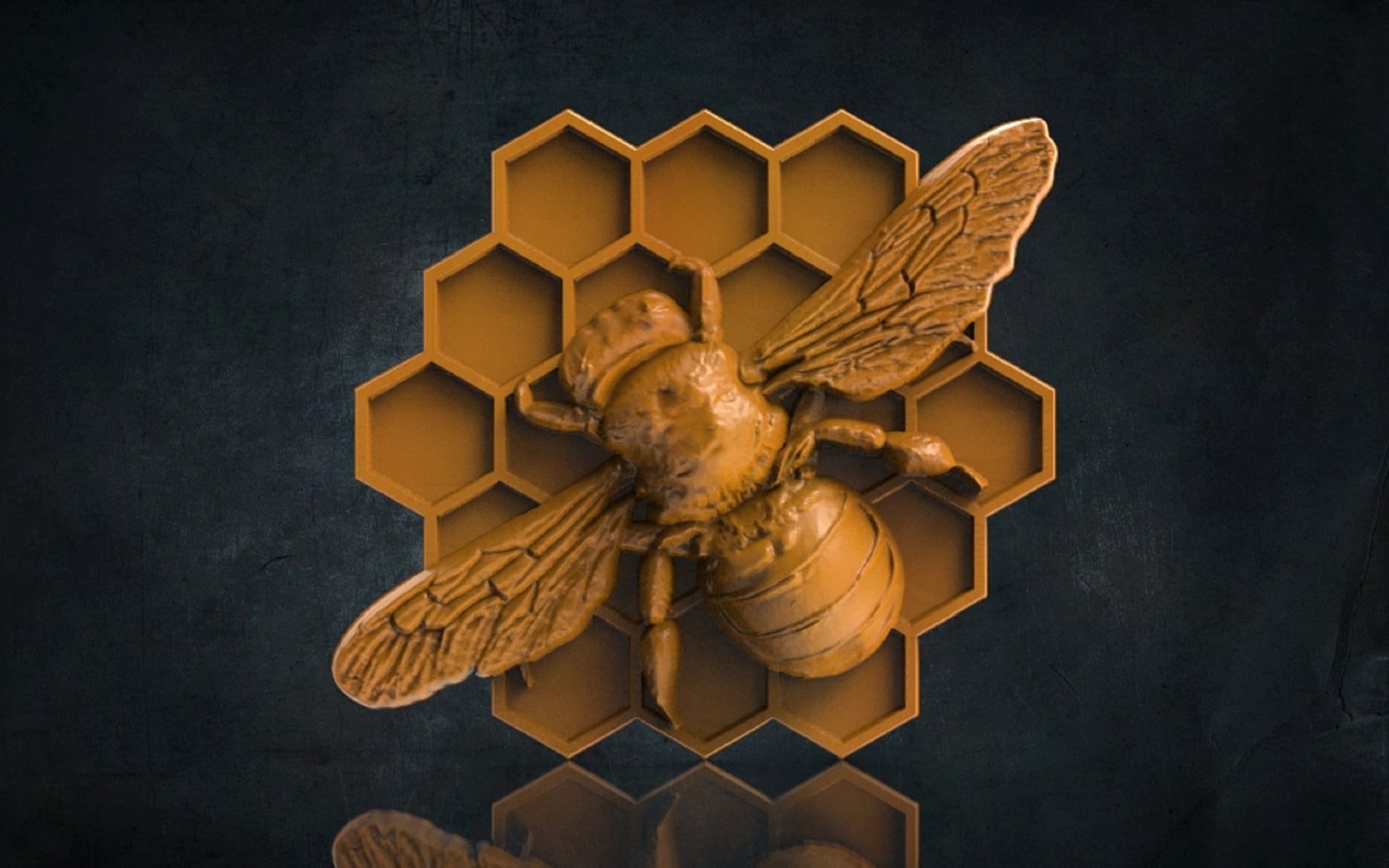 Bee 3D STL Model for CNC Router, Artcam, Vetric, Engraver, Relief ...