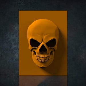 Skull 3D STL Model for CNC Router, Artcam, Vetric, Engraver, Relief, Carving, Cut 3D,  Stl File For Cnc Router, Wall Decor