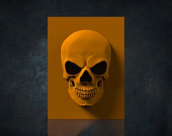Skull 3D STL Model for CNC Router, Artcam, Vetric, Engraver, Relief, Carving, Cut 3D,  Stl File For Cnc Router, Wall Decor