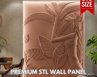 Wall Panel 3D STL Model for CNC Router, Bas Relief Cnc Files, Artcam, Vetric, Engraver, Stone Relief, Marble Carving, Cut 3D Wood Cnc File