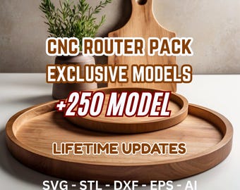 Beginner Friendly Tray Files | 250+ Easy Svg Dxf Stl Designs For Laser & CNC | Simple Kitchen Tray Pack